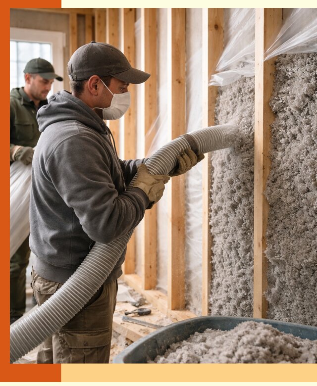 Утепление каркасного дома эковатой в Луге — качественно и надолго