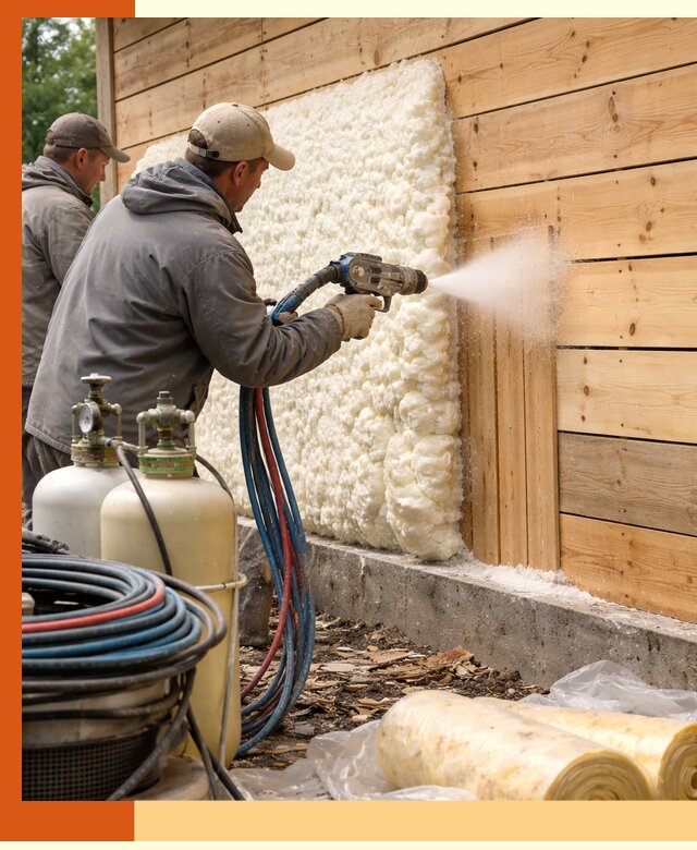 Утепление деревянного дома пенополиуретаном в Луге