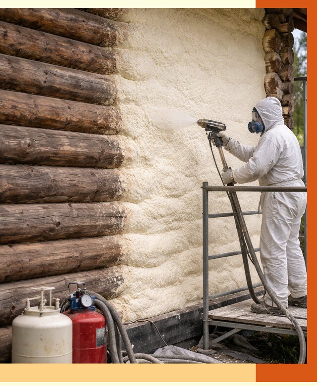 Утепление бревенчатого дома ППУ в Луге под ключ от 6444 руб. | ТепломастерЛга