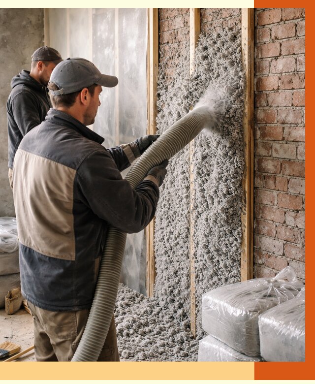 Утепление кирпичного дома эковатой в Луге от 2423 руб./м² | ТепломастерЛга