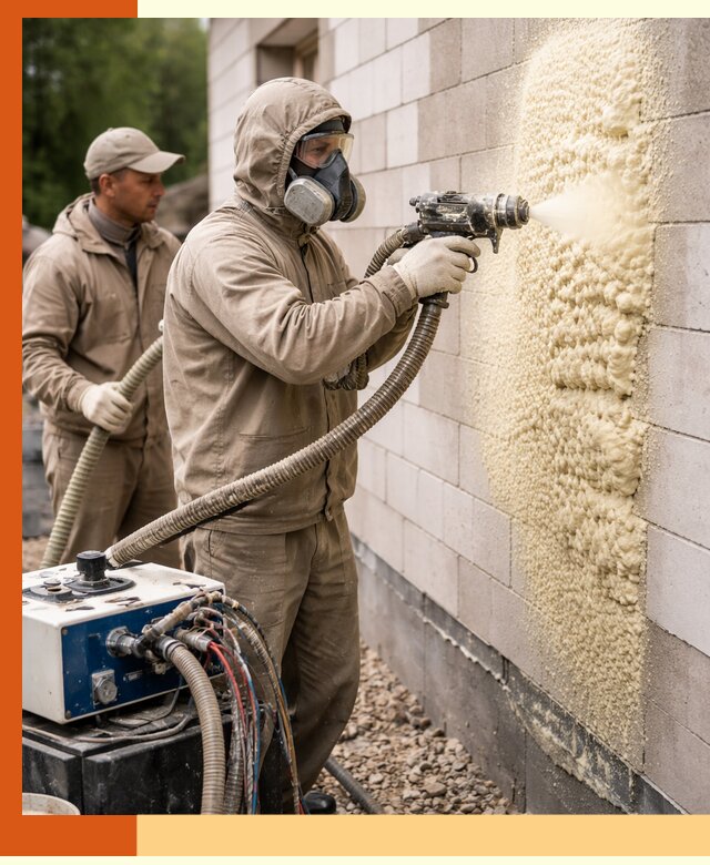 Утепление дома из газобетона ППУ в Луге — надежная теплоизоляция