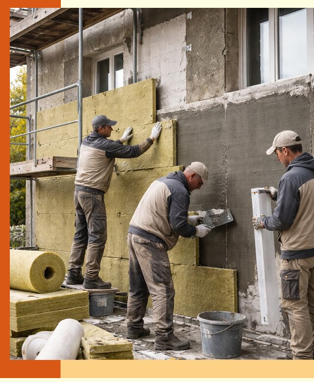 Утепление фасада зданий и домов в Луге