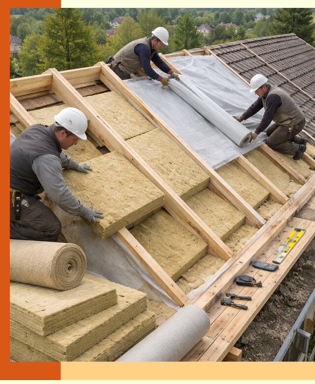 Утепление скатной крыши в Луге качественно и надёжно