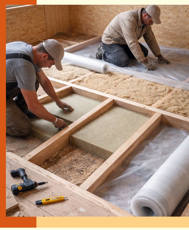 Профессиональное утепление деревянного пола в Луге