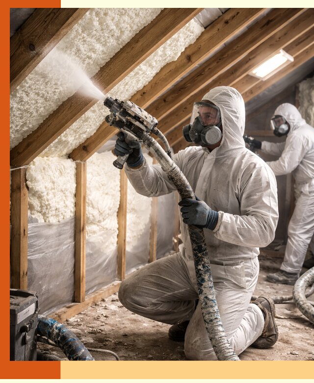 Утепление чердака пенополиуретаном (ППУ) в Луге