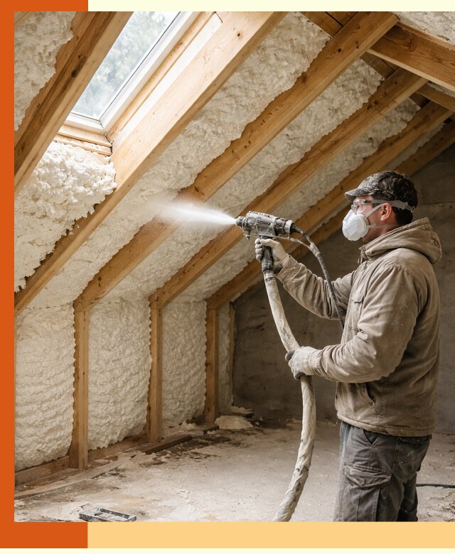 Утепление мансарды ППУ в Луге быстро и надежно