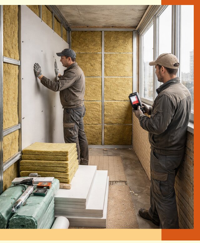 Утепление балкона в Луге от 4640 руб. под ключ | ТепломастерЛга