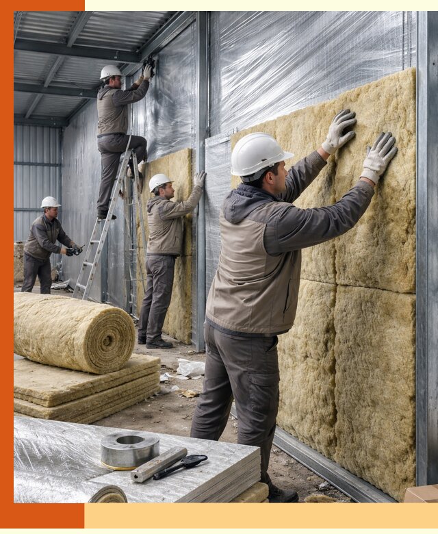 Утепление металлического склада в Луге: теплоизоляция и герметизация