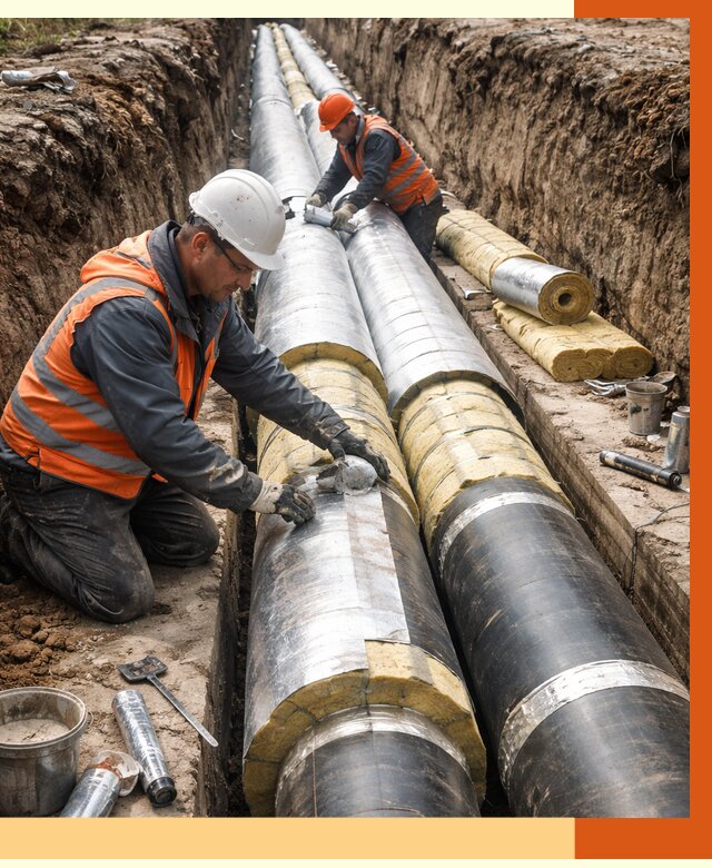 Утепление теплотрассы в Луге от 4640 руб./м2 — ппу и комплексная изоляция | ТепломастерЛга