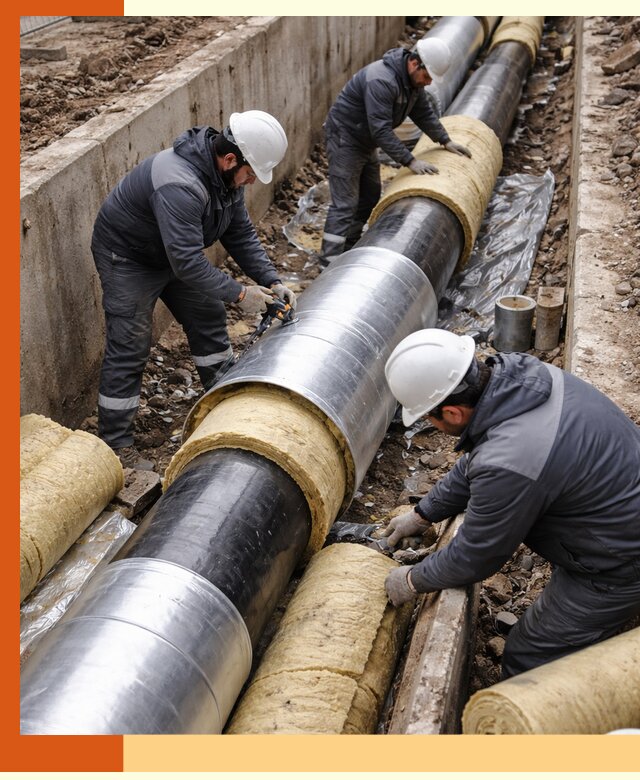 Утепление теплотрассы в Луге: утеплительные работы и материалы