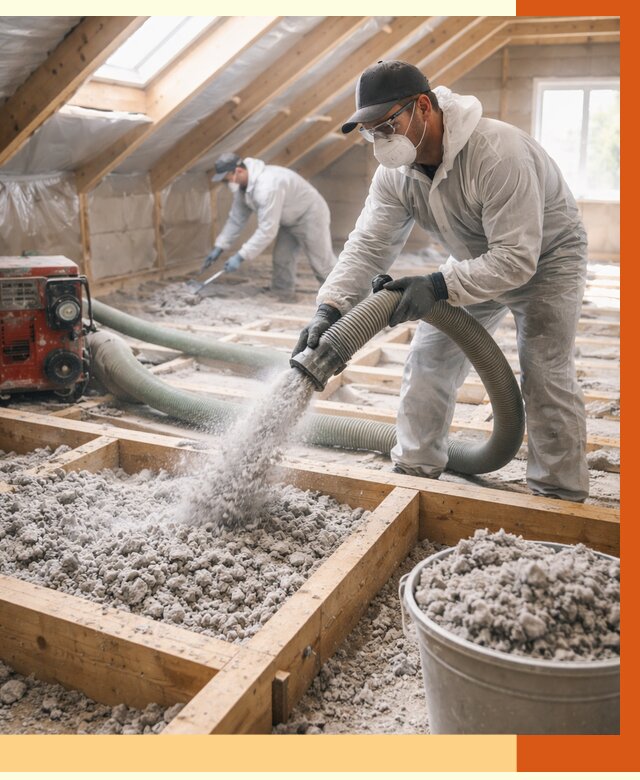 Утепление эковатой в Луге от 3041 руб./м2 — монтаж и задувка | ТепломастерЛга