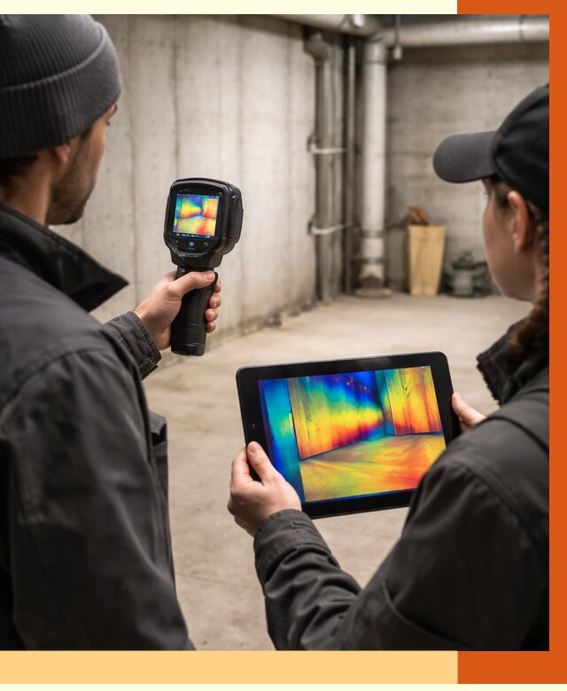 Тепловизионное обследование подвала в Луге от 4640 руб. — проверка гидроизоляции | ТепломастерЛга