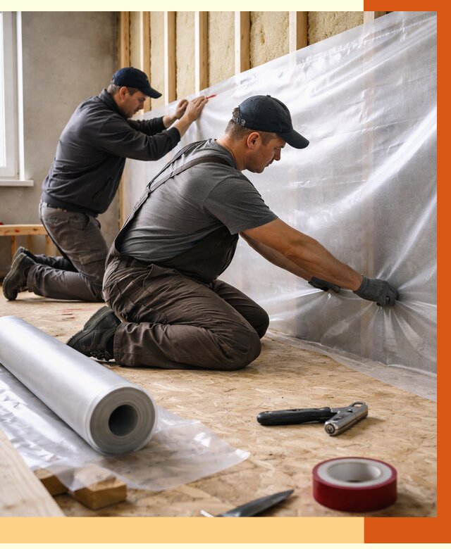 Монтаж пароизоляции в Луге от 2578 руб. — установка и укладка под ключ | ТепломастерЛга